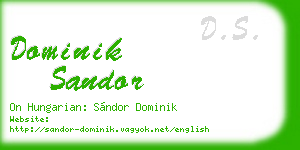 dominik sandor business card