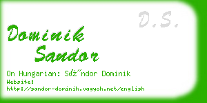 dominik sandor business card